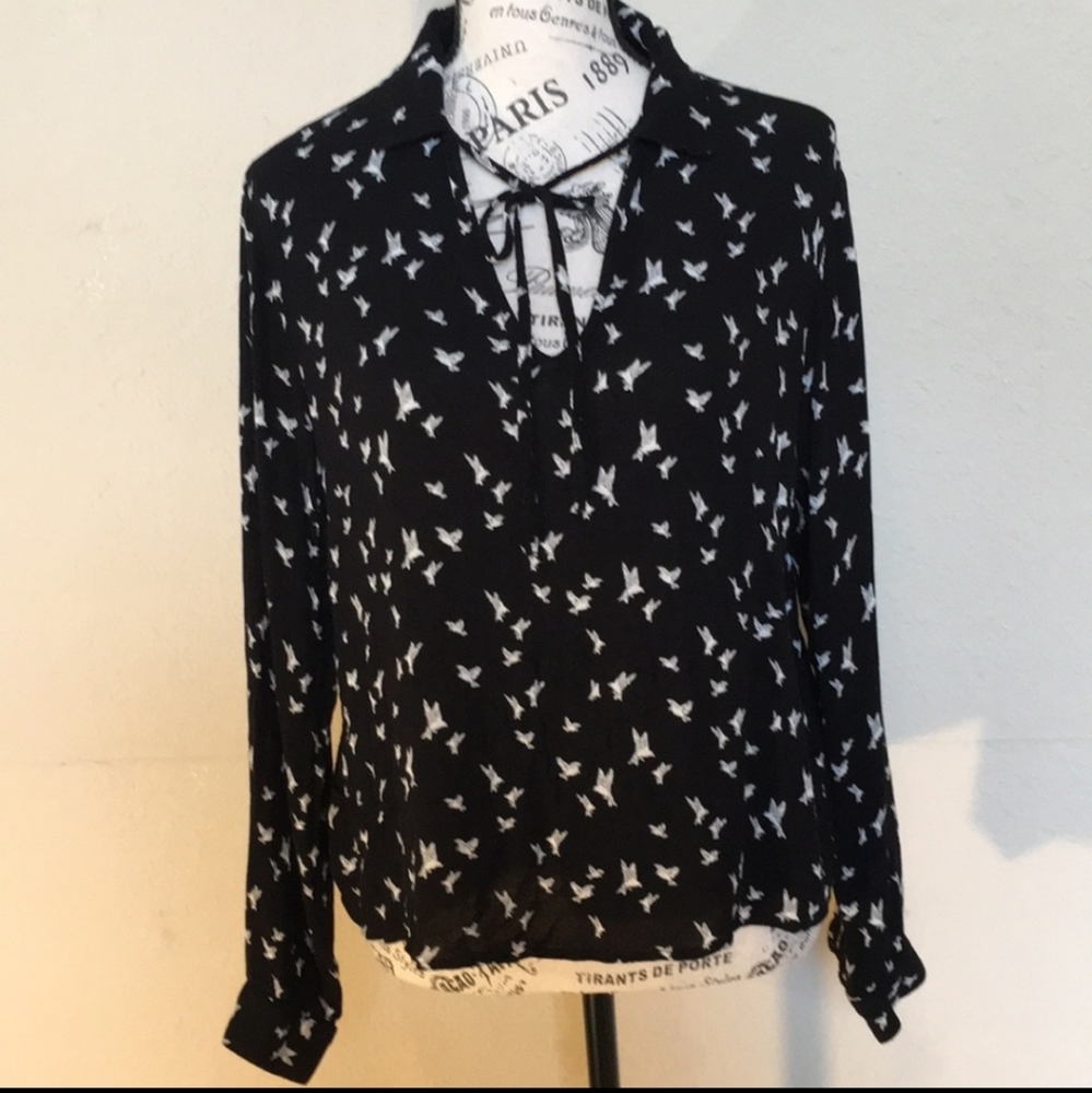 H&M Black and White Blouse